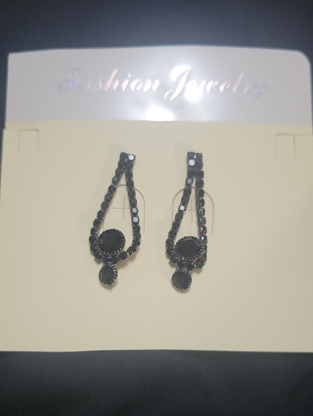 5/$20**Black Gems Teardrop Earrings